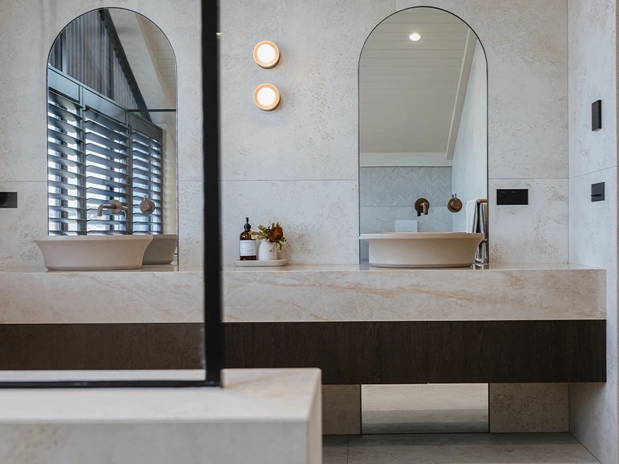 Design Builders’ newest build in Taupō’s bathroom.