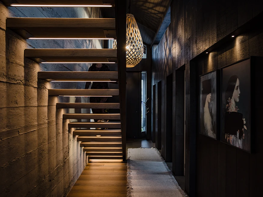 Design Builders’ newest build in Taupō’s staircase.