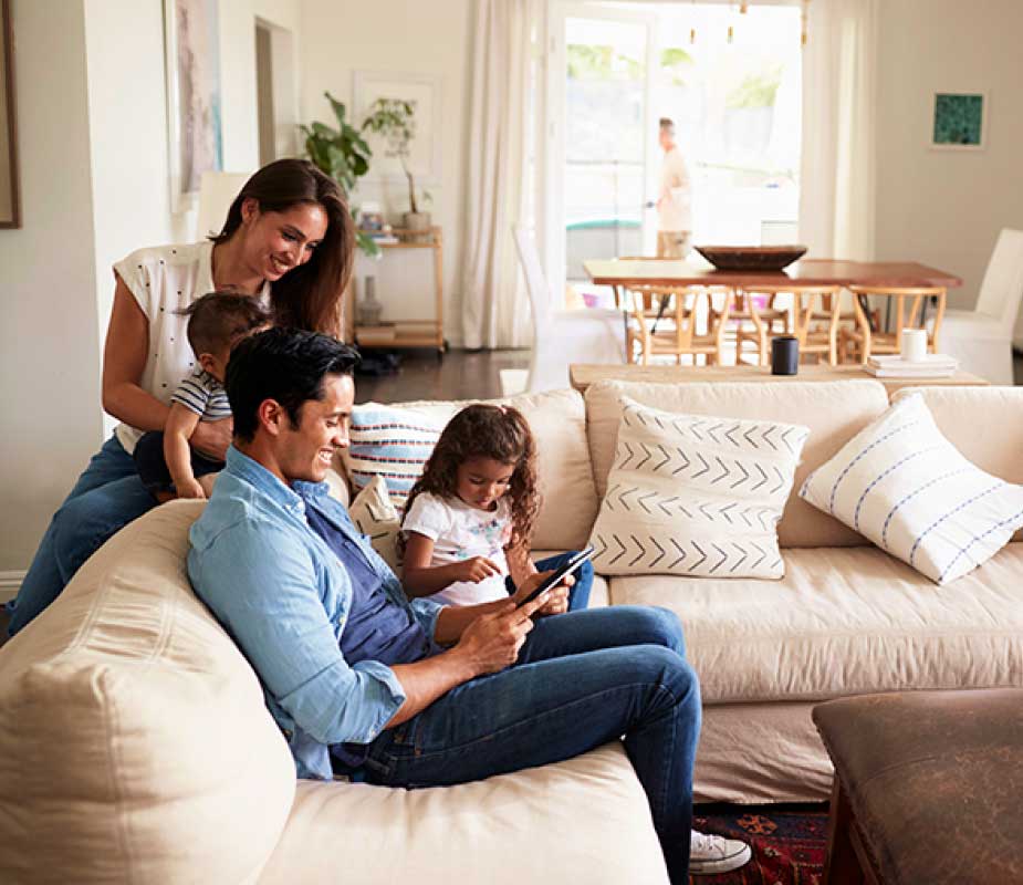 family in lounge room