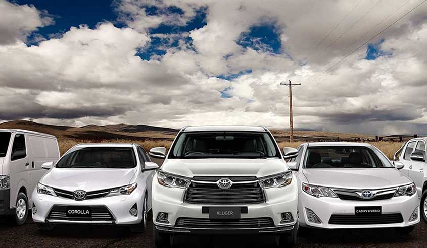 A row of Toyota Fleet vehicles
