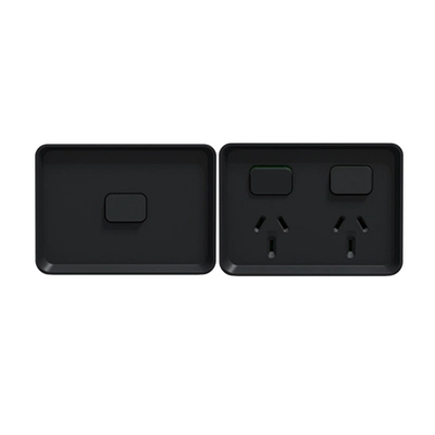 Iconic Outdoor Black switch and power points