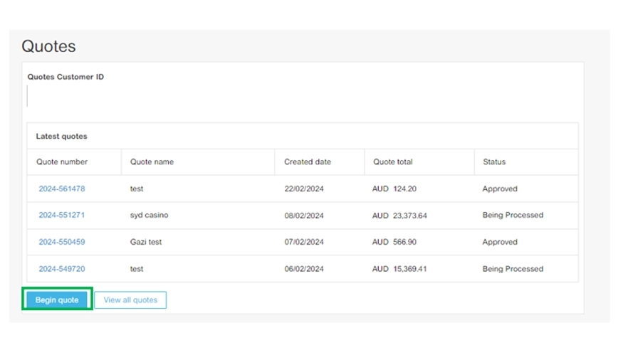 mySchneider begin a quote user interface.