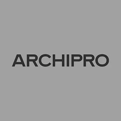 Gray background with 'ARCHIPRO' in bold black uppercase letters centered.