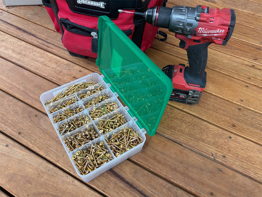 New 357 Series Screws and Driver Bits in a tackle box