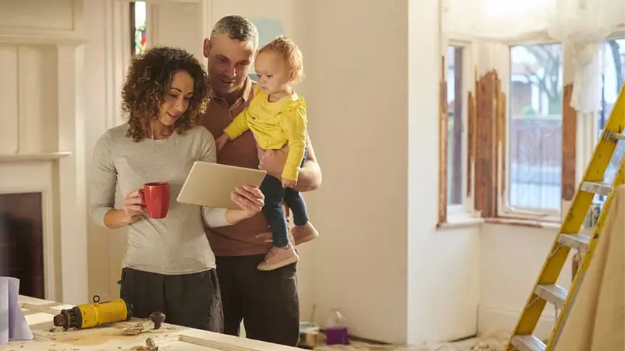 A family planning their next home renovation together with Electric Home Design principles