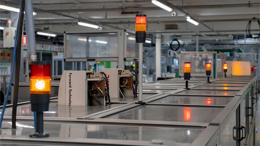 Harmony XVB7 Modular Tower Lights installed in an industrial setting.