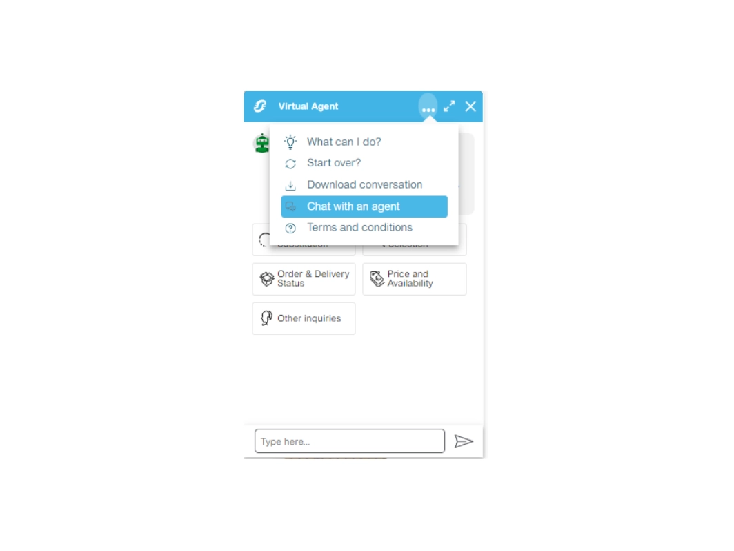 mySchneider virtual agent user interface