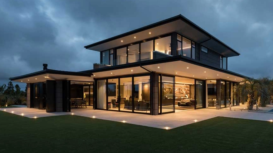 A luxury home with Clipsal SpaceLogic C-Bus Automation systems.