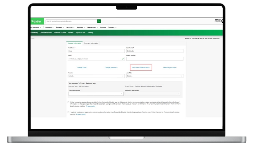 MySchneider Multi-Factor Authentication rollout