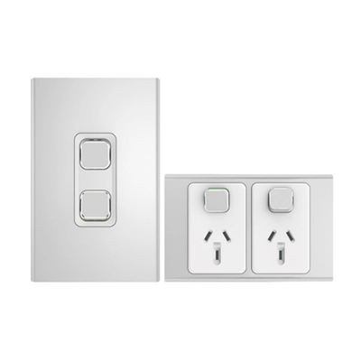 Clipsal Iconic Styl Silver switch and power points