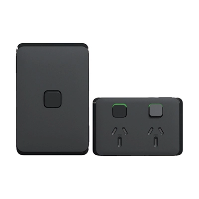 Clipsal iconic extra black switch and power points