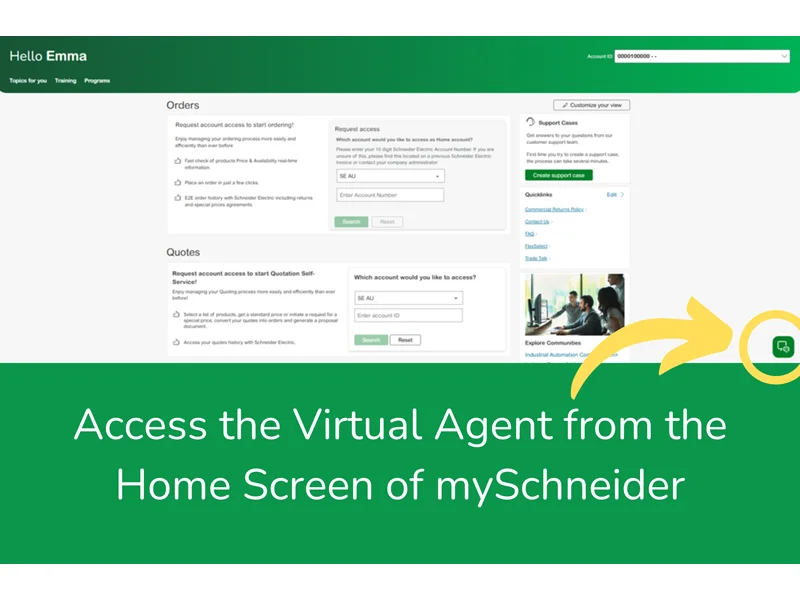 Virtual agent through mySchneider