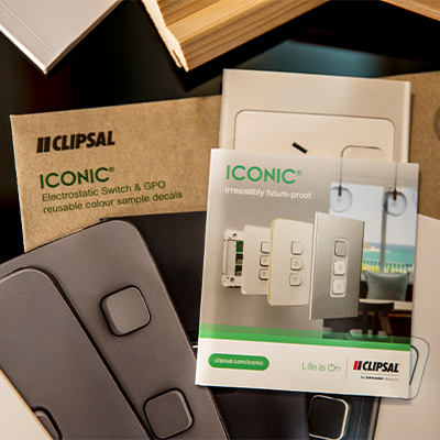 Clipsal Iconic free electrostatic sticker pack