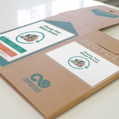An unfolded TerraCycle Zero Waste Box.