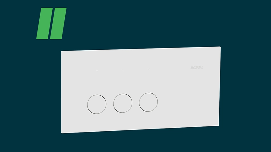 Clipsal Solis switch plate made with 50% recycled materials.