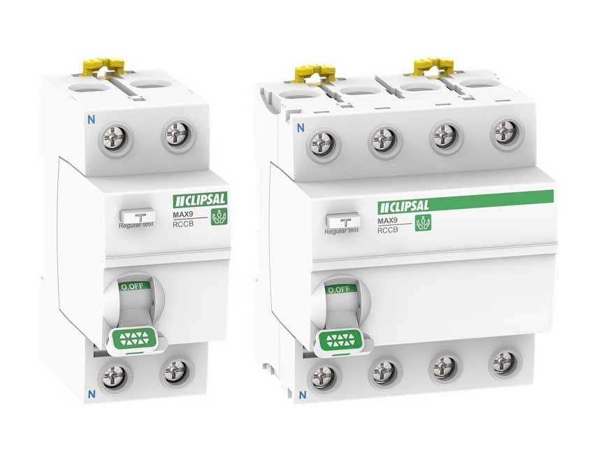 MAX9 Residual Current Circuit Breaker (RCCB) 4P, 63A, 30mA, A Type