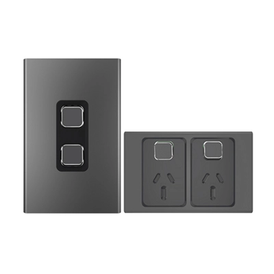 Clipsal Iconic Styl Silver Shadow switch and power points