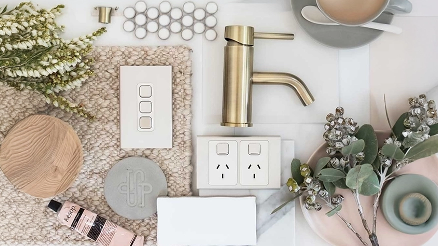 Flatlay showing Iconic Styl switch in Crowne.