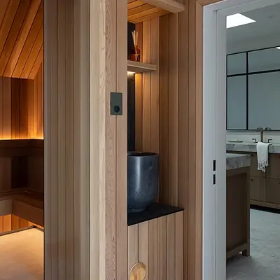 The interior of a recently renovated luxury lodge, renovated with Electric Home Design.