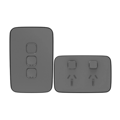 Clipsal Iconic Essence Ash Grey switch and power points