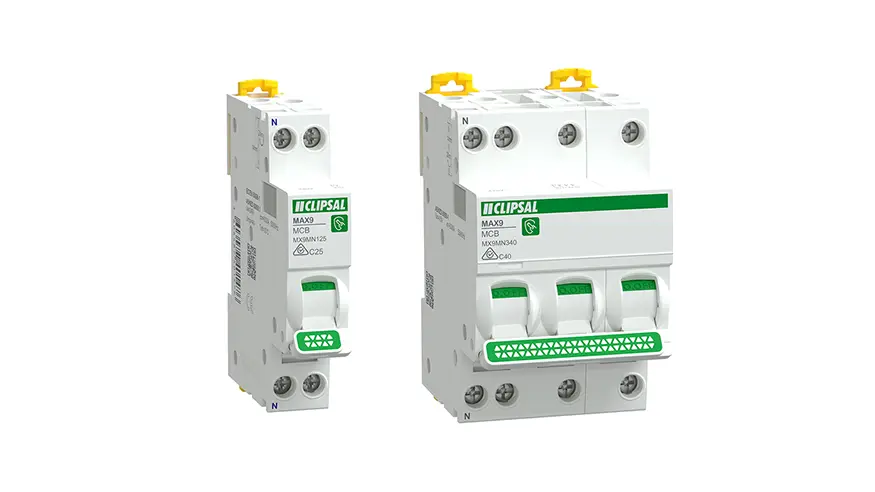 Clipsal MAX9 Phase Neutral MCBs.