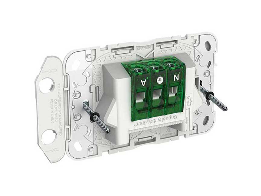 Clipsal Iconic Connected Socket Wiser Grid Horizontal Twin, 10A, 250V