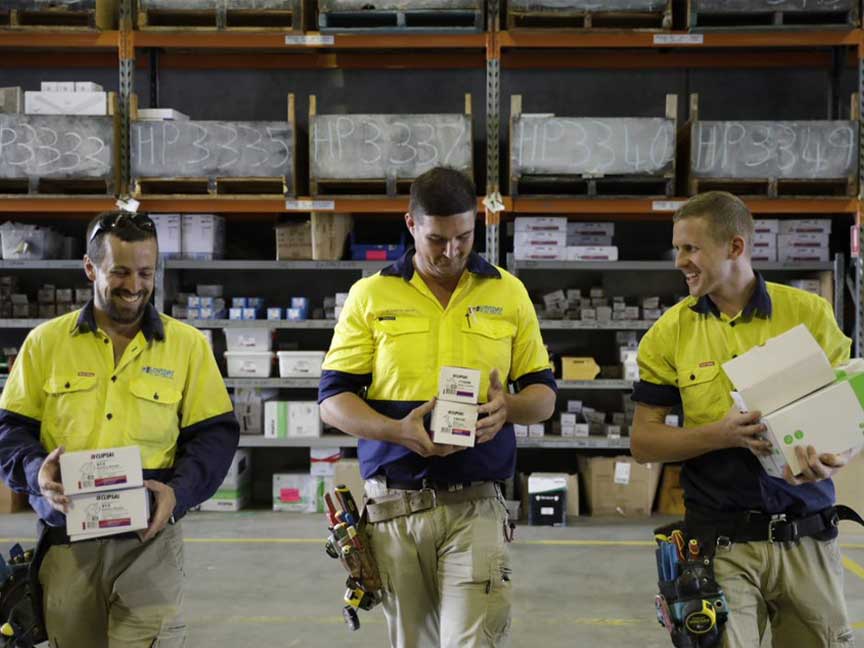 electricians in clipsal warehouse