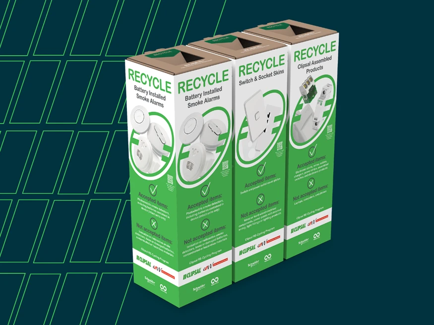 An arrangement of three TerraCycle® Zero Waste Boxes photographed from a three-quarters view.