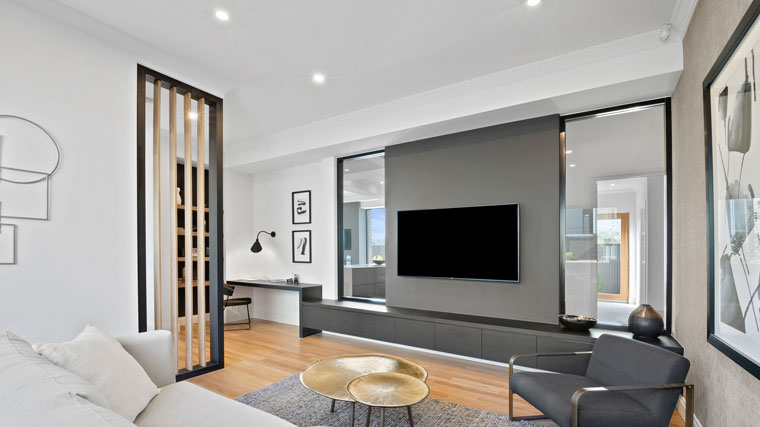 Modern Smart Connected Lounge Room With Downlights